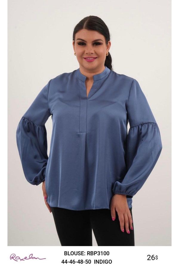 Picture of ROXELAN RBP3100 BLUE Women Blouse