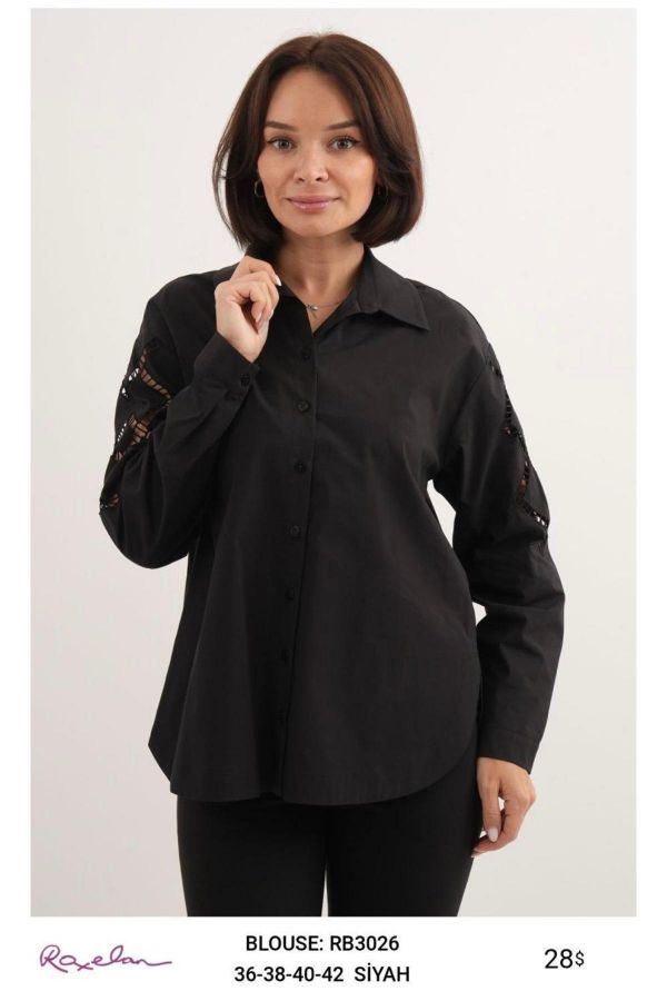 Picture of ROXELAN RB3026 BLACK Women Blouse