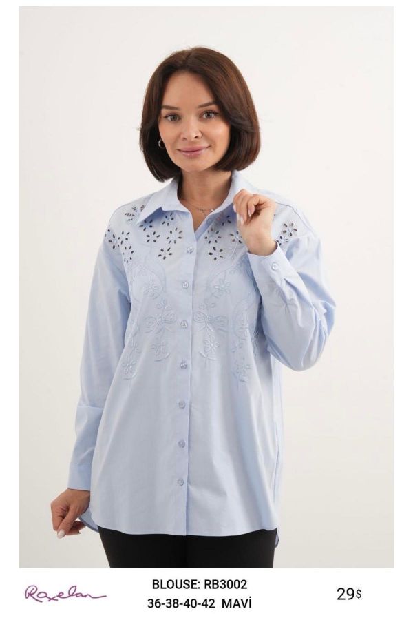 Picture of ROXELAN RB3002 BLUE Women Blouse