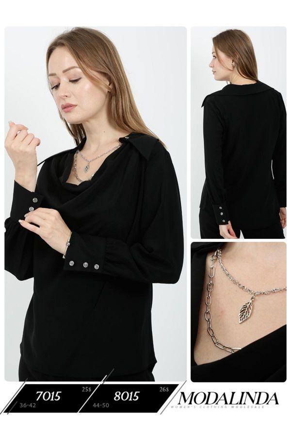 Picture of Modalinda 7015 BLACK Women Blouse