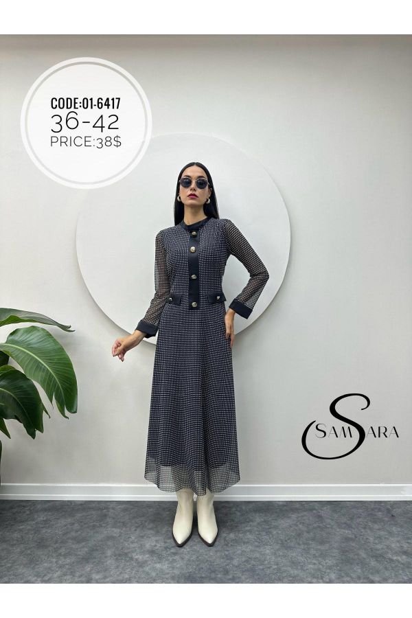 Picture of Samsara 01-6417 NAVY BLUE Women Dress