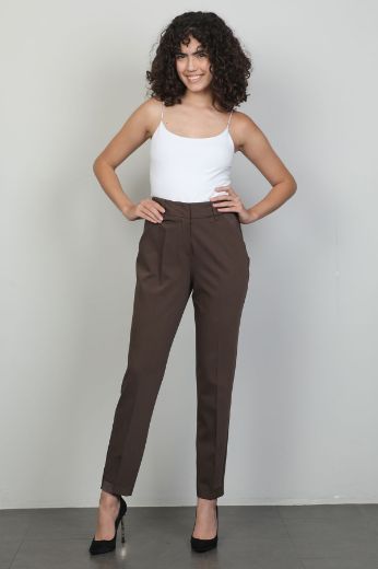 Picture of Of White 2244306 BROWN Women's Trousers