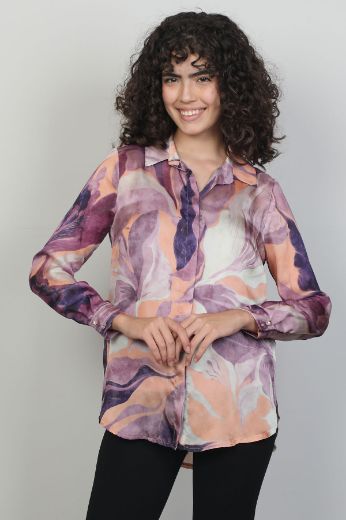 Picture of Of White 22410827 PURPLE Women Blouse