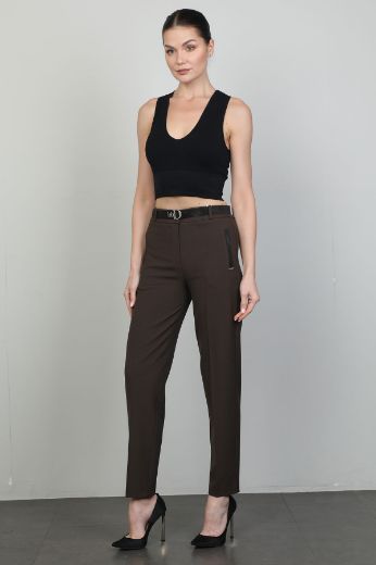 Picture of L-BIRD 13756 BROWN Women's Trousers