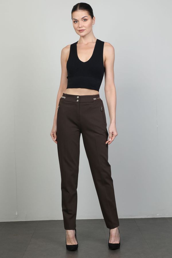 Picture of L-BIRD 13738 BROWN Women's Trousers