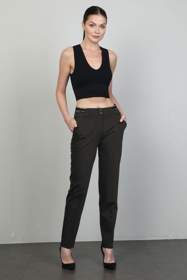 Picture of L-BIRD 13728 BROWN Women's Trousers