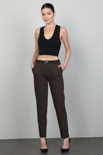 Picture of L-BIRD 13760 BROWN Women's Trousers