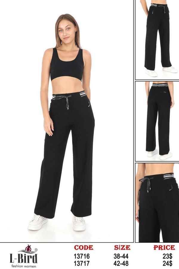 Picture of L-BIRD 13717 BLACK Plus Size Women Pants 