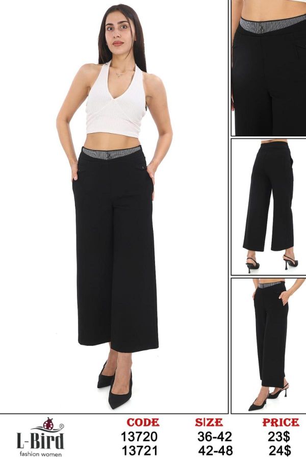 Picture of L-BIRD 13721 BLACK Plus Size Women Pants 