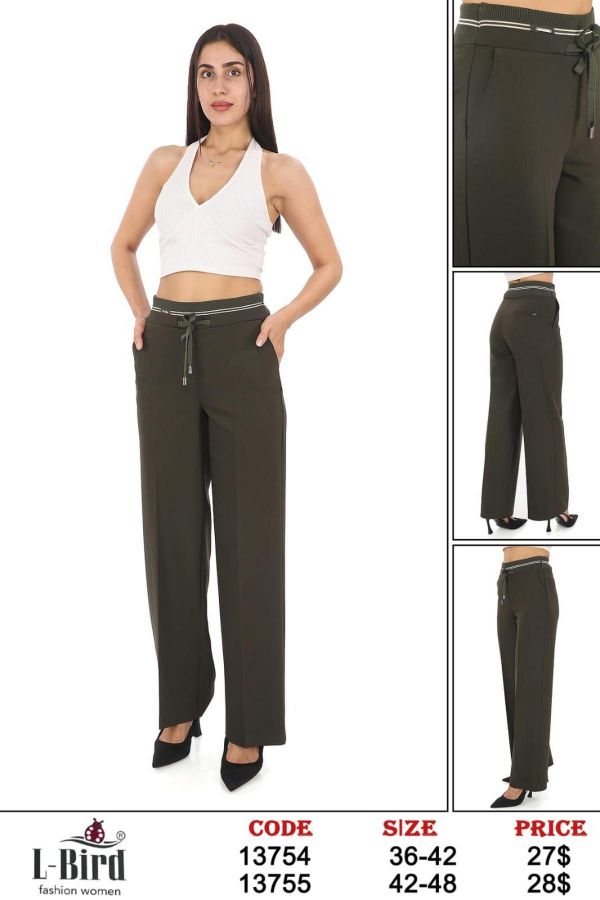 Picture of L-BIRD 13755 KHAKI Plus Size Women Pants 