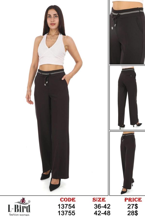 Picture of L-BIRD 13755 BROWN Plus Size Women Pants 