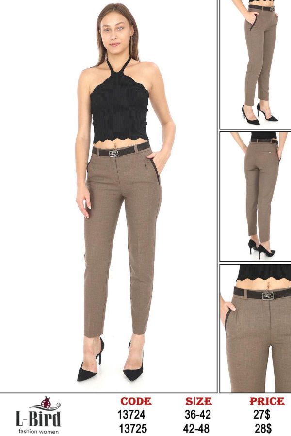 Picture of L-BIRD 13725 BEIGE Plus Size Women Pants 