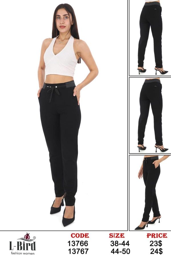 Picture of L-BIRD 13767 BLACK Plus Size Women Pants 