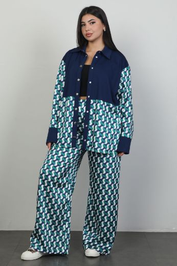 Picture of 4gKiwe MTKK514xl NAVY BLUE Plus Size Women Suit