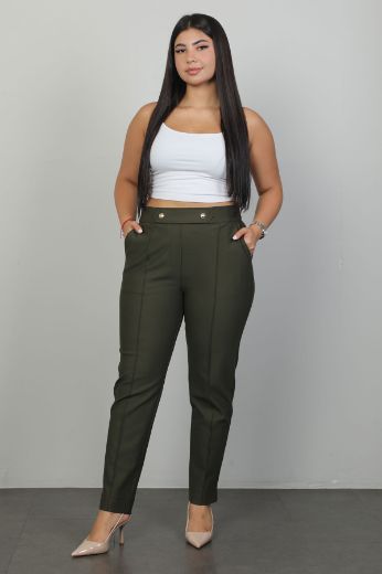 Picture of Galife 66897xl KHAKI Plus Size Women Pants 