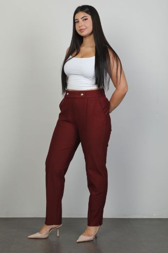 Picture of Galife 66897xl BURGUNDY Plus Size Women Pants 