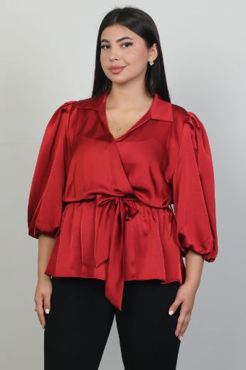 Picture of ROXELAN RB3101xl RED Plus Size Women Blouse 