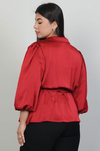 Picture of ROXELAN RB3101xl RED Plus Size Women Blouse 