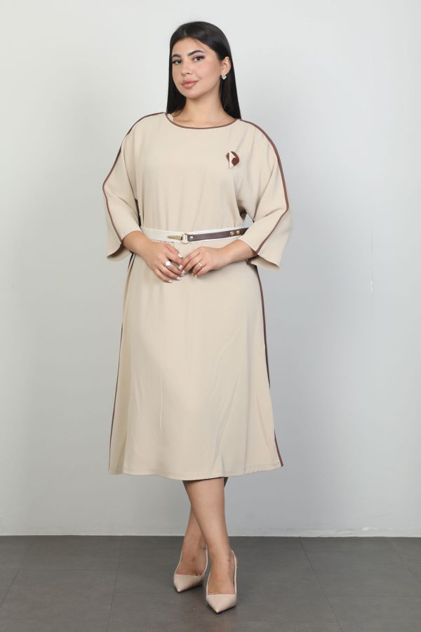 Picture of Vittoria 24619xl BEIGE Plus Size Women Dress 