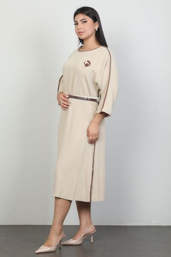 Picture of Vittoria 24619xl BEIGE Plus Size Women Dress 