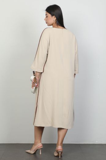 Picture of Vittoria 24619xl BEIGE Plus Size Women Dress 