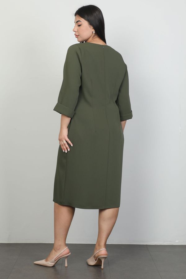 Picture of Vittoria 8247xl KHAKI Plus Size Women Dress 