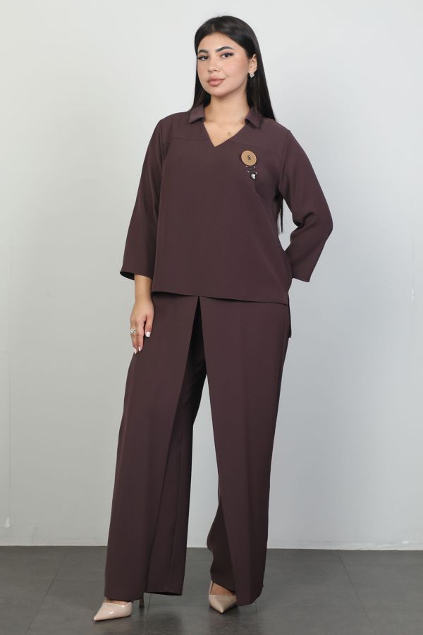 Picture of Vittoria 24807xl BROWN Plus Size Women Suit