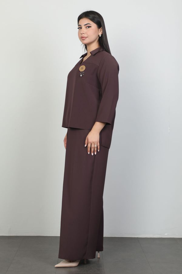 Picture of Vittoria 24807xl BROWN Plus Size Women Suit