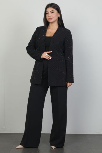 Picture of Xewn 2211xl BLACK Plus Size Women Suit