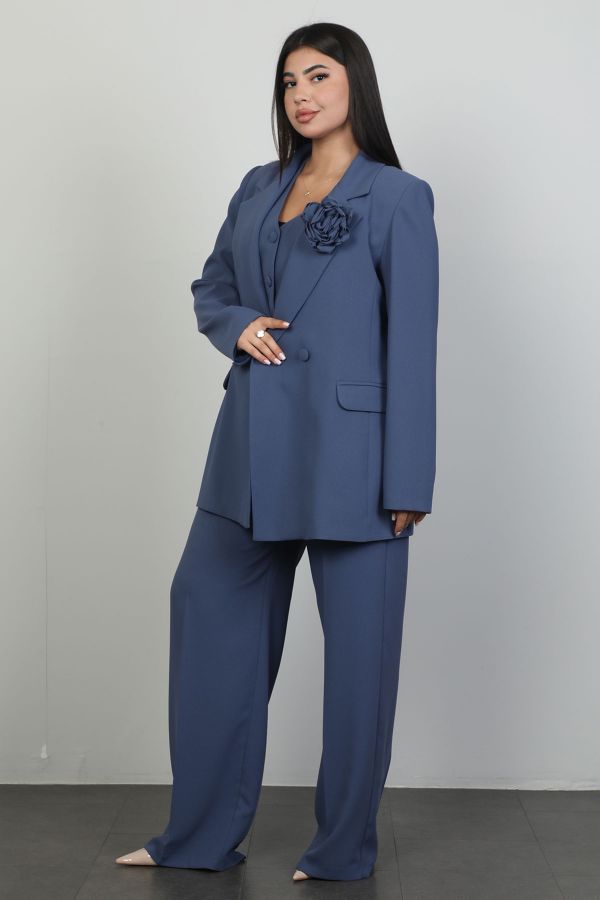 Picture of Xewn 2271xl INDIGO Plus Size Women Suit