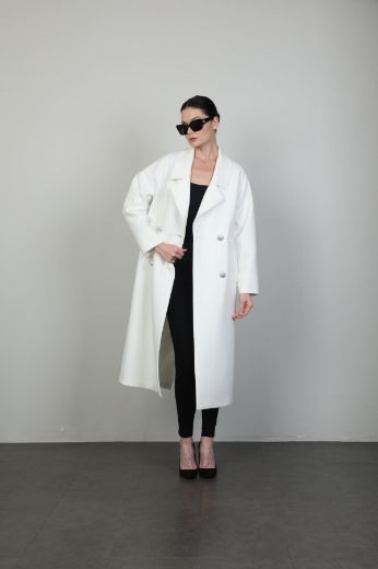 Picture of Icon 486 BB WHITE Women Trenchcoat