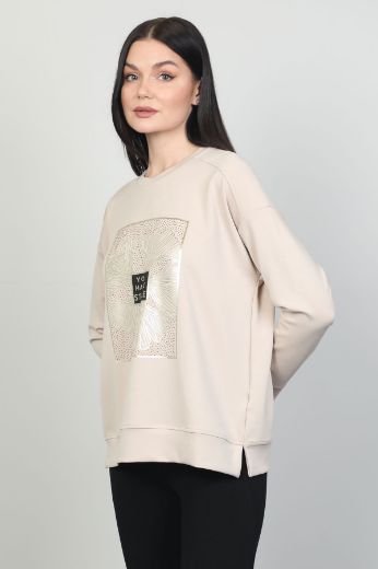 Picture of Butella 16149 BEIGE Women Sweatsihrt