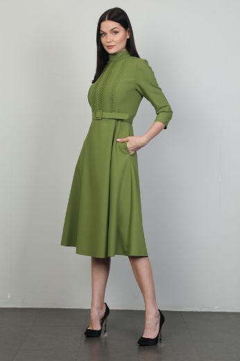 Picture of Idyl 24B5001 KHAKI Women Dress