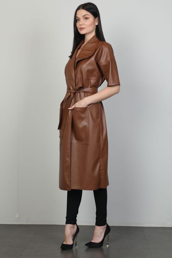 Picture of Red Export Women 4413 BROWN Women Trenchcoat