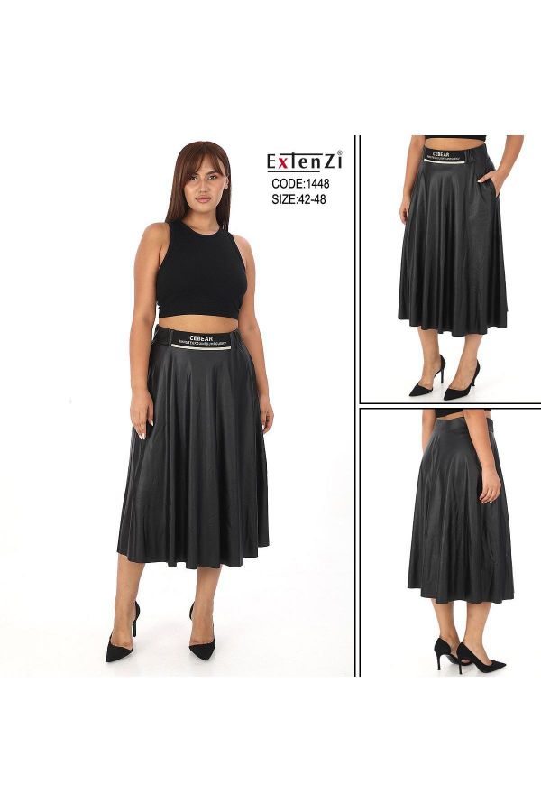 Picture of Extenzi 1448xl BLACK  Plus Size Women Skirt 