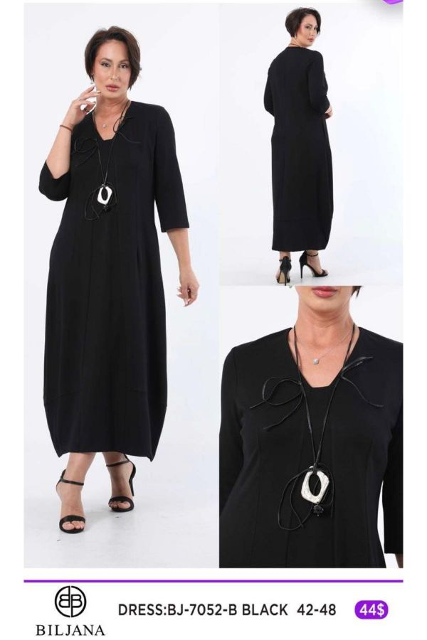 Picture of Biljana 7052xl BLACK Plus Size Women Dress 