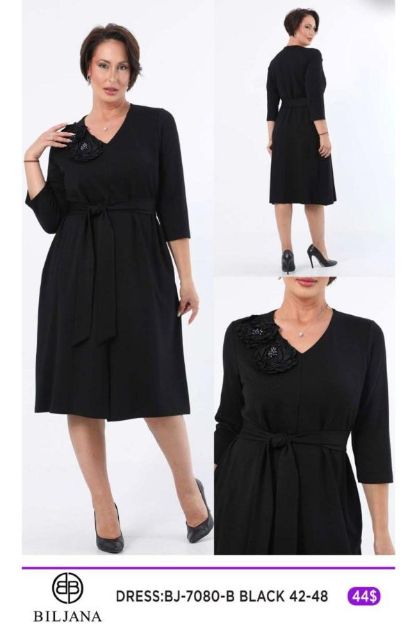 Picture of Biljana 7080xl BLACK Plus Size Women Dress 