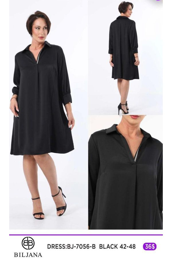 Picture of Biljana 7056xl BLACK Plus Size Women Dress 