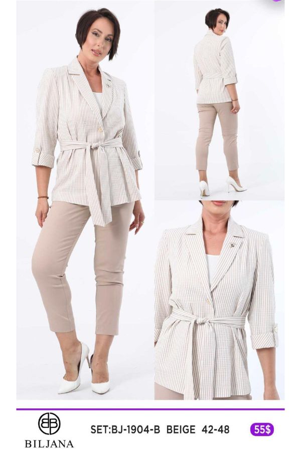 Picture of Biljana 1904xl BEIGE Plus Size Women Suit