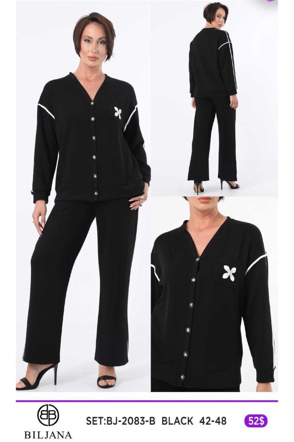 Picture of Biljana 2083xl BLACK Plus Size Women Suit