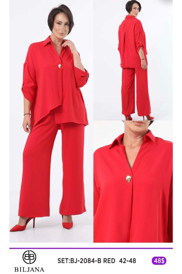 Picture of Biljana 2084xl RED Plus Size Women Suit