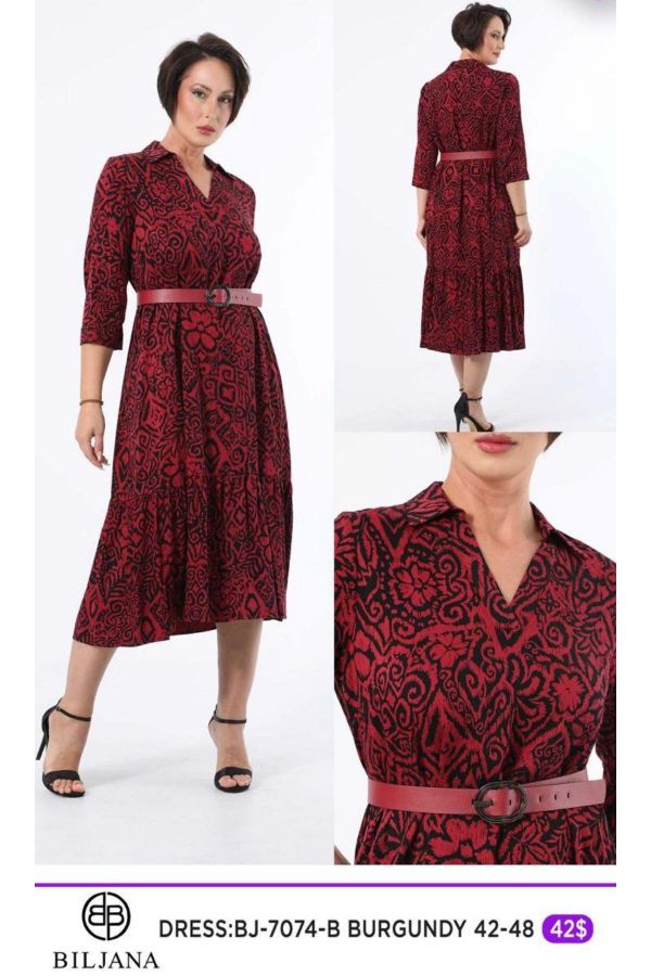 Picture of Biljana 7074xl RED Plus Size Women Dress 