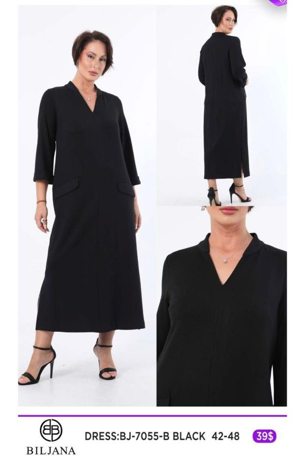 Picture of Biljana 7055xl BLACK Plus Size Women Dress 