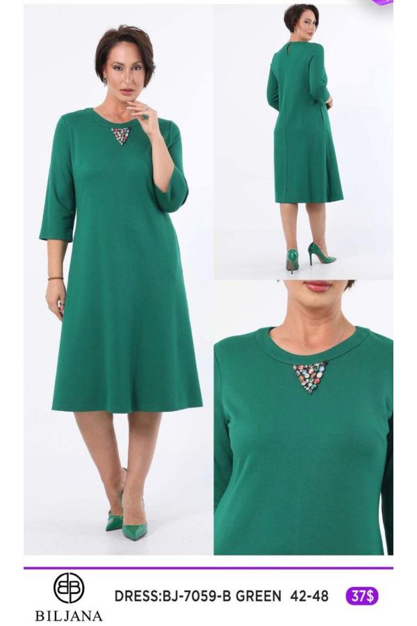 Picture of Biljana 7059xl GREEN Plus Size Women Dress 