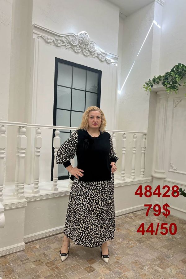 Dalida 48428xl SIYAH Büyük Beden Kadın Elbise resmi