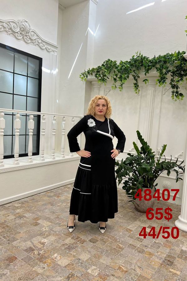 Изображение Dalida 48407xl ЧЕРНЫЙ Женское платье большого размера 