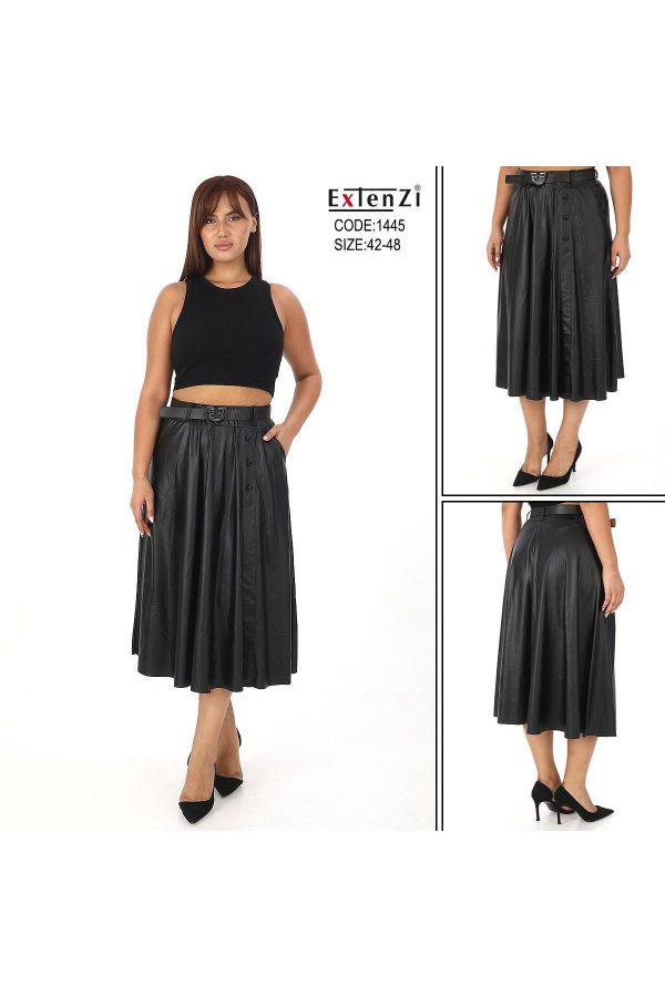 Picture of Extenzi 1445xl BLACK  Plus Size Women Skirt 