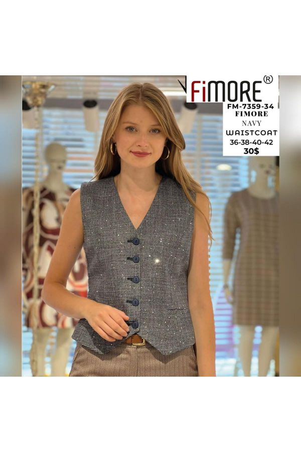 Picture of Fimore 7359-34 NAVY BLUE Women Vest