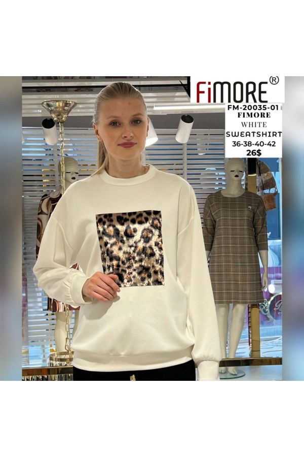 Picture of Fimore 20035-01 ECRU Women Sweatsihrt