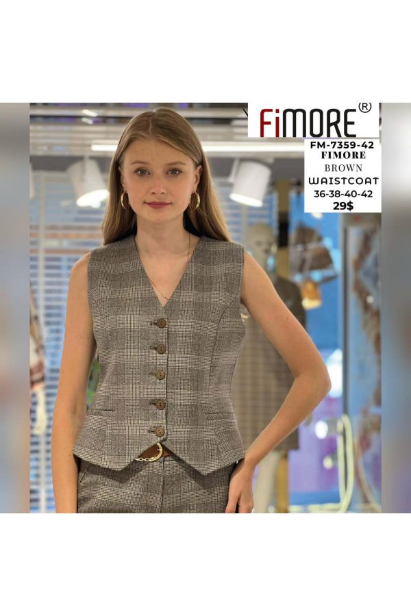 Picture of Fimore 7359-42 BROWN Women Vest